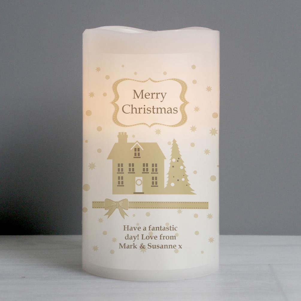 Personalised Festive Village LED Candle Extra Image 1